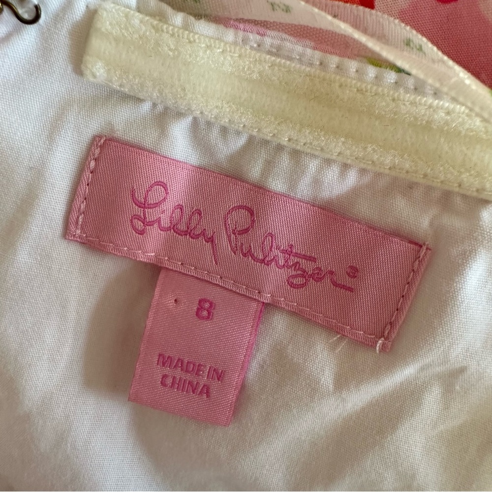 Lilly Pulitzer Ferra Strapless Dress Call Me Kitty Cat Size 8 - Picture 11 of 13